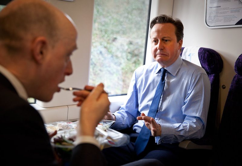 David Cameron Grim Joke Face : Train to London