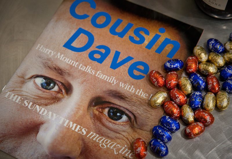 David Cameron by Jez Coulson on The Sunday Times Magazine Front Cover with Eggs