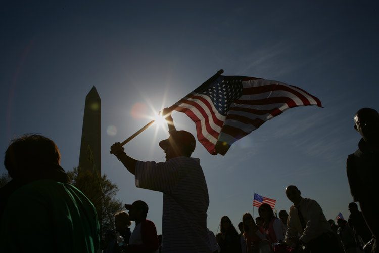 Immigrants Rally to the Flag : Washington DC