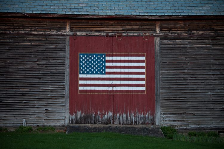 Flag on the Barn Door : Stamford : Vermont