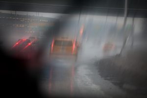 Taxi in the Pouring Rain : LGA Airport : New York