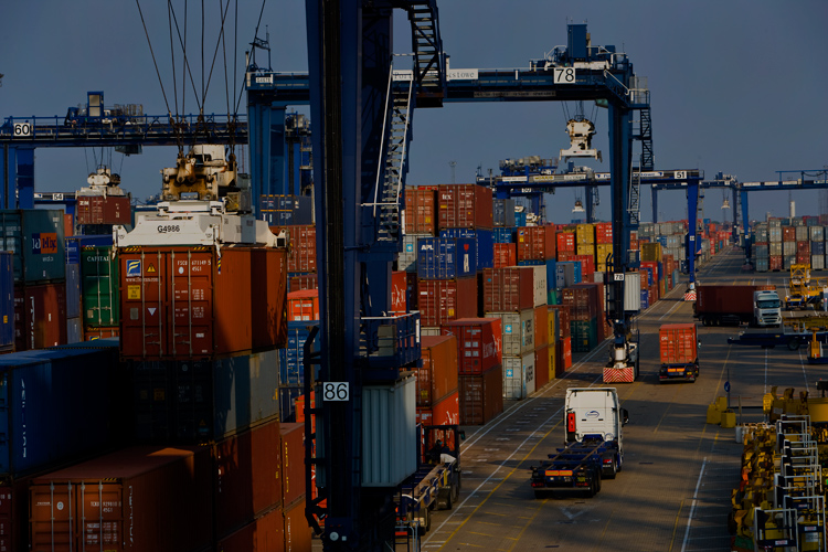 Container Port at Felixstowe : Suffolk : UK