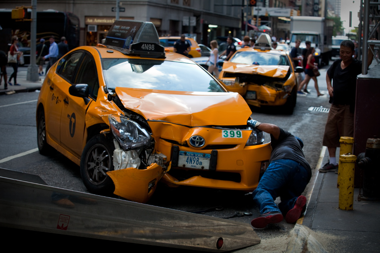 Taxi Crash : 52nd St and 7th Ave : NYC