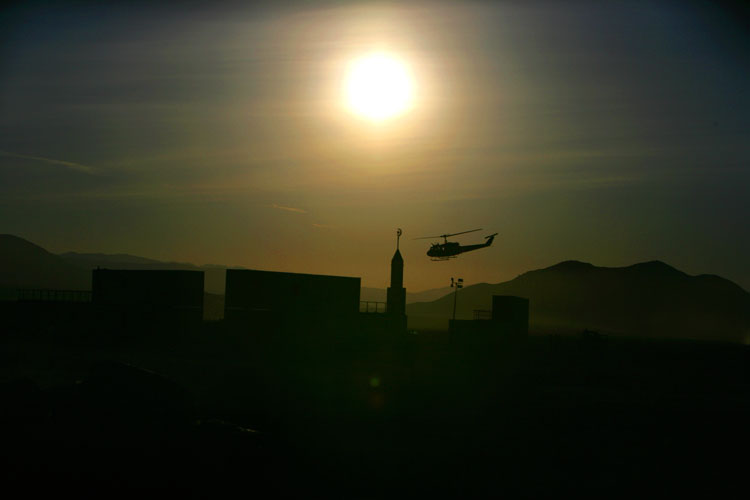 Helicopter at the Dawn Call to Prayer
