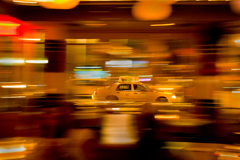 Speeding Taxi Blur : Meat Packing District : New York City