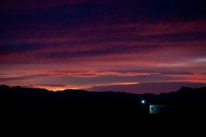 Dawn Security Hut in the Desert : North of Las Cruces : New Mexico