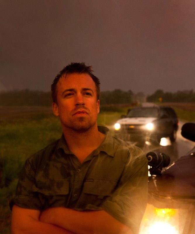 Reed Timmer Meteorologist and Extreme Storm Chaser with The Dominator : Kansas
